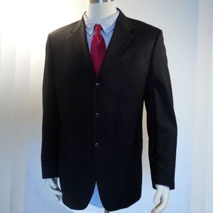 Jones New York Men's Black Wool Blazer Jacker Coat